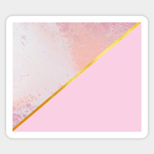 Pink and gold, marble paint Sticker